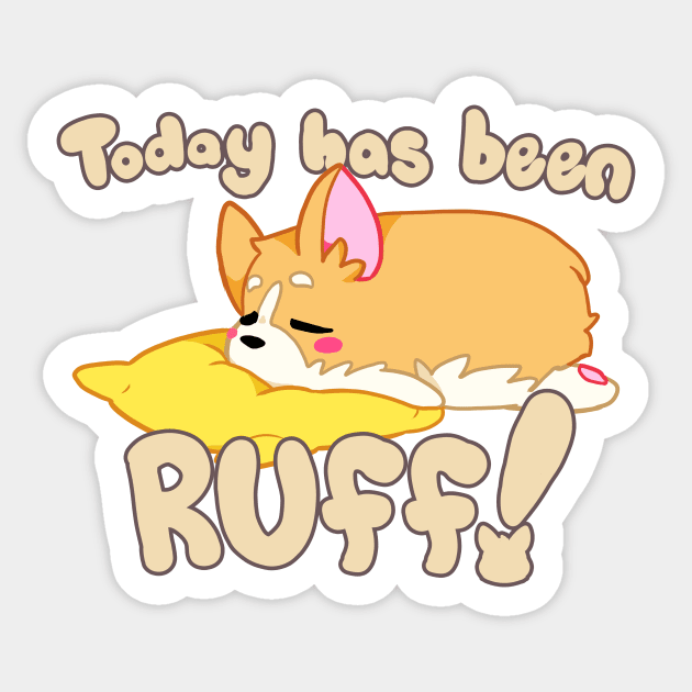 Corgi Ruff Shirt Sticker by Binoftrash